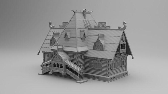 Slav ev oda mimari bina kulübe Odun Rusça 3d baskı 3d print model - Mito3D