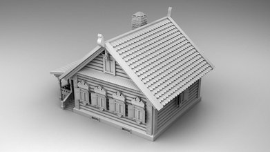 eslavo casa arquitetura exterior construção rua madeira 3d 3dmodels impressão 3d print model - Mito3D