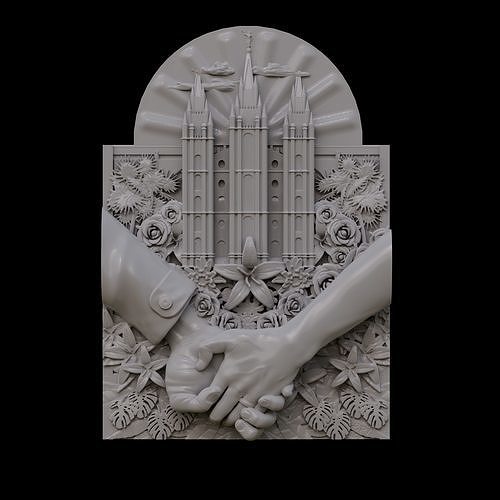 slc temple hands print model salt lake city lds ldstemple weddings church utah love mormon sud ldschurch templo sculptures art 3D print model - Mito3D