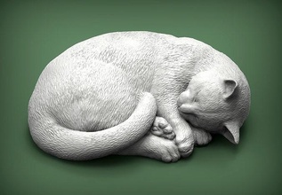 dormire gatto animale mammifero selvaggio domestico gattino natura scultura statuetta souvenir 3d Stampa modello arte sculture 3d print model - Mito3D