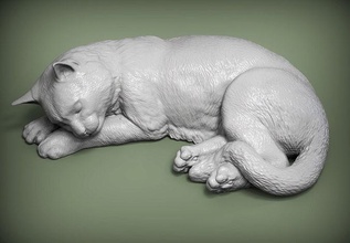 dormire gatto animale mammifero selvaggio domestico gattino natura scultura souvenir 3d stampa modello arte sculture gioco 3d print model - Mito3D