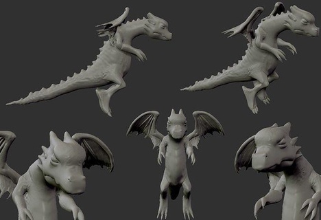 uyuyor Ejderha 3d Yazdır 3dprint oyuncak bebek hayvan Sanat şekil hayvanlar heykel fantay karakter heykeller 3d print model - Mito3D