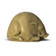 dormire maiale in erba 2019 netsuke 3dprint animale arredamento zucca natura anno sculture arte giocattolo lana 3d print model - Mito3D