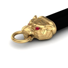 manica corda in pelle di tigre gioielli oro la sterlina gioiello argento stampabile cordoncino cuoio braccialetto vintag cad moda e bellezza zaffiro bracciali 3d print model - Mito3D