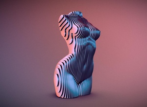 geschnitten weiblich torso modell frau skulptur einzigartig 3d geometrisch modelle drucken gedruckt geometrie designtech architekten mamunur rashid parametrisch design xeebone mädchen spiele spielzeuge 3d print model - Mito3D