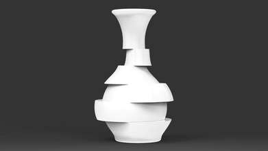 geschnitten vase dachgeschoss modern kaktus lager zuhause haus dekor pflanze natur kunst blume baum empfangshalle 3d print model - Mito3D