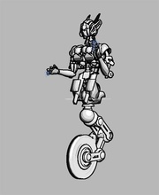 glissière mech ok illustration art cyborg robot monochrome science mécanique scientifique sculptures 3d print model - Mito3D
