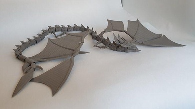 slifer ciel dragon jouet articulé yu gi Jeu flexi Jeux jouets 3d print model - Mito3D