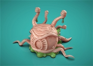 slime beholder 3d printable model sculpture tabletop character boardgame dnd dndminiature pathfinder games toys miniature highdetail mythology creature magical art fantasy monster encounter board 3d print model - Mito3D