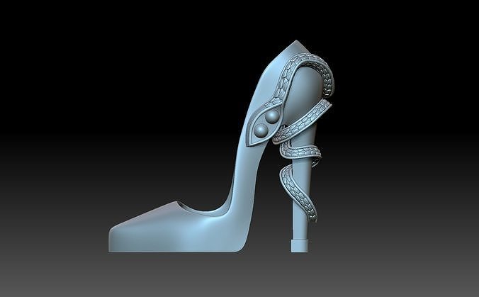 zapatilla tacón zapato dama tacones zapatillas serpiente calzado hembra Moda Zapatos 3D print model - Mito3D