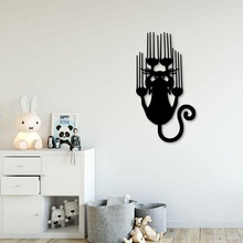 slipping cat wall decoration art room indoor animal artistic printing 3d model decor silhouette profile home other 3d print model - Mito3D