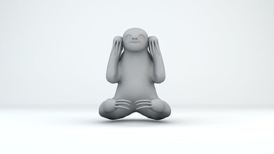 sloth monkey in pose figure animal character sculpt art sculptures 3d print model - Mito3D