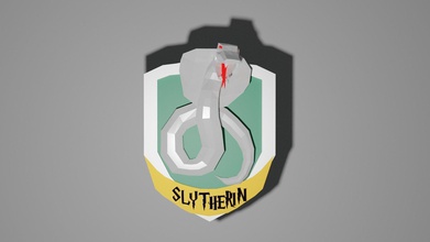 slytherin logo harry potter emblem papercraft kunst zeichen logos 3d print model - Mito3D