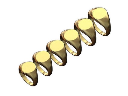 klein 12x10mm Oval Signet Ring Schmuck druckbar Gold Silber Sterling Siegelring Menring Mode Zubehör Luxus modern Aussage Sammlung Gravur gravierbar Ringe 3d print model - Mito3D