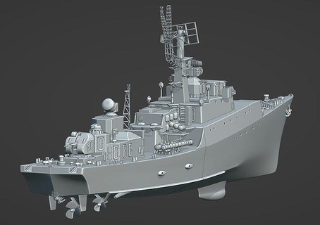 small anti-submarine ship albatros 1124 project scale model sea military warship boat ocean diy hobby torpedo naval hobbydiy navy 3d print model - Mito3D