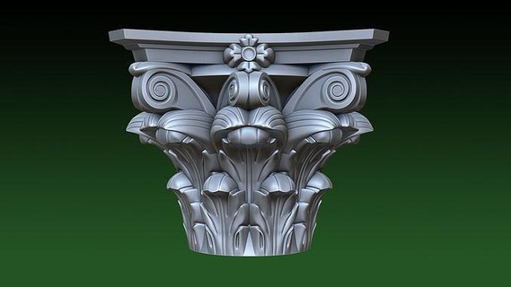 small capitals milling cnc woodwork 4axis decor molding art sculptures 3d print model - Mito3D