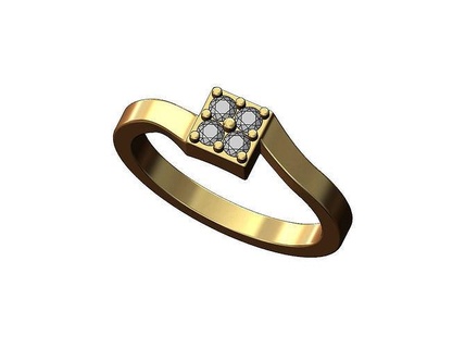 pequeña diamante cuadrado superposición caña anillo us tamaños 5to9 sello joyería joya imprimible oro plata apilador apilable sencillo Moda 3d modelo libra esterlina lindo anillos 3d print model - Mito3D