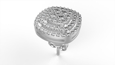 small diamonds earrings jewelry gems jewellery gold 3d print model - Mito3D