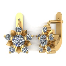 petites boucles d'oreilles bijoux des or d'argent de l'impression la cnc le diamant étoiles imprimable prototypage livre sterling mode 3d print model - Mito3D