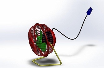 pequeña eléctrico ventilador usb electrónica equipo fan pequeño casa accesorios 3d print model - Mito3D
