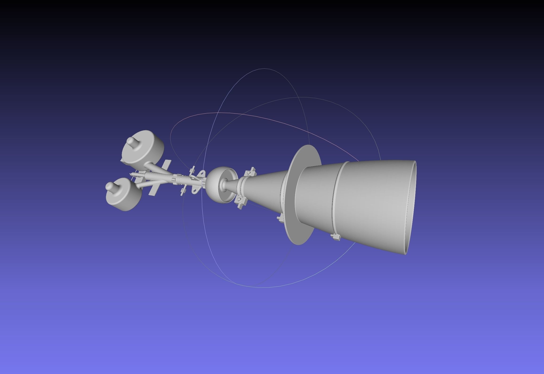 pequeno elétrico metano foguete motor conceito imprimível miniatura nave espacial espaço voo avião ssto metalox bocal extrusora sino gás dinâmica 3d impressão pesquisa ciência engenharia 3D print model - Mito3D