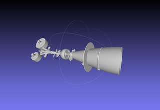 pequeña eléctrico metano cohete motor concepto imprimible miniatura astronave espacio vuelo espacial avión ssto metalox boquilla extrusor campana gas dinámica 3d impresión investigación ciencias ingenieria 3d print model - Mito3D