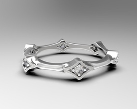 pequeño y elegante periódico anillo de diamantes la joyería elegancia moda lujo bio naturaleza geometría matemáticas precioso oro plata el platino regalo día san valentín celebración boda banda envolver moderno los anillos 3d print model - Mito3D
