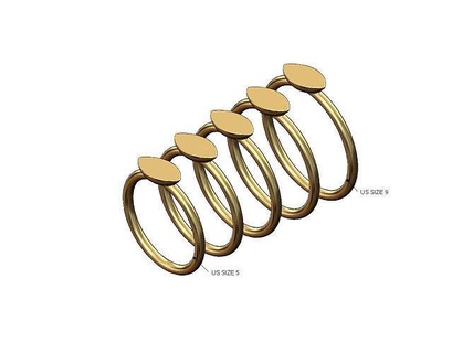 klein Auge geformt Draht Signet us Größen 5to9 Oval Mandel Ring Mode Schmuck druckbar Gold Silber Sterling modern klassisch einfach Aussage Stapler gravierbar 3d Modell Ringe 3d print model - Mito3D