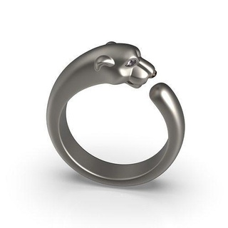 klein Gold Panther Ring irgendein Schmuck druckbar Panthere Pantera Juwel Mode Onyx Katze Tsavorit Luxus Ringe Puma Leopard Hund 3d print model - Mito3D