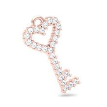 small heart key pendant jewelry gem valentine gift diamond precious ct print jewellery gold prong wax fashion heal necklace light pendants 3d print model - Mito3D