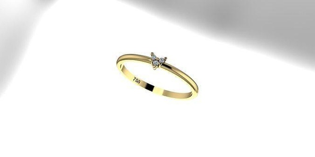 klein Ring Design Gold leuchtenden Kunst elegant Silber Schmuck Mode Diamant Luxus Ringe modern druckbar Juwel brillant niedlich 3d print model - Mito3D