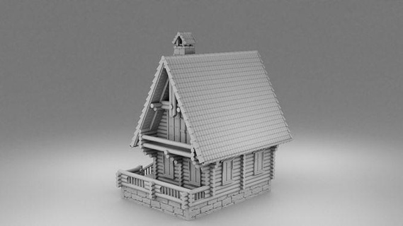 piccolo slavo Casa architettura esterno edificio strada russo legna 3d 3dprinting stampa 3d print model - Mito3D