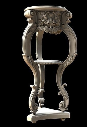 small table 1 antique classic luxury retro vintage ancient victorian ornate wood rococo old furniture house interior 3D print model - Mito3D