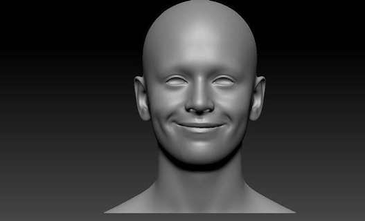 sourire fermé bouche base engrener stl 3d modèle impression art sculptures 3d print model - Mito3D