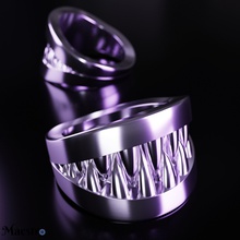 smile devil jewelry ring demon platinum silver printable jewellery jaw metal blender cycle rings 3d print model - Mito3D