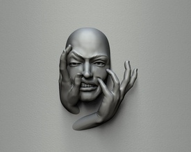 Sorridi viso arte pezzo astratto moderno contemporaneo scultura sculture 3d print model - Mito3D