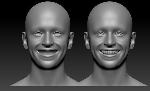 sonreír abierto boca base malla cabeza 3d modelo impresión stl arte esculturas mujer hembra busto anatomía cara expresion personaje niña 3d print model - Mito3D