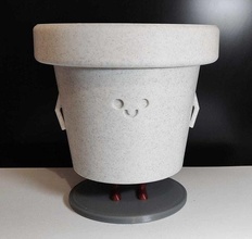 3d gedruckt stehen smiley topf innere blumen pflanzen design minimalistisch vase allgemeines dekor haushaltswaren natur haus miniatur drucker pflanzgefäße außen realistisch innen kunst 3d print model - Mito3D