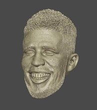 sorridente d booker cabeça esculpir nba basquetebol fénix sóis escala passatempo faça devin 3d print model - Mito3D