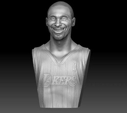 sonriente Kobe Bryant busto baloncesto Arte 3d print model - Mito3D