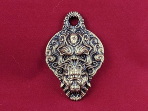 smoke demon pendant jewelry ornate necklace monster fashion art sculpture pattern ancient design pendants 3d print model - Mito3D