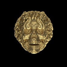 fumoso cranio scultura gioielleria stampa stampabile anelli design argento testa sterlina statua oro squillare prototipazione 3d print model - Mito3D