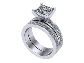 liscia, ruvida anello diamante d'oro argento gioielli anelli 3d print model - Mito3D