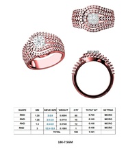 smr-207 gioielli bella diamante anello centro mutevole pressione l'impostazione tringle poli anelli 3d print model - Mito3D