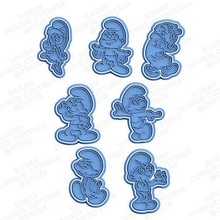 smurfs cookie cutter set of 7 cutters cithen home cook cookies stamp cartoon papa actor house kitchen dining 3d print model - Mito3D