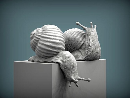snail spiral animal invertebrate wildlife gastropod shell nature animals 3d print art sculptures statuette souvenir present slow shellfish 3d print model - Mito3D