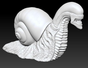 schnecke außerirdischer garten dekor kreatur fantasie fiktiv tier gastropode natur draussen grusel aggressiv schale diy wirbellos platz rotz zahl haus 3d print model - Mito3D