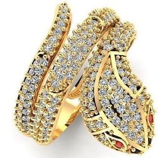 snake ring 3d Stampa modello squillare gioielleria oro moda uomo animale serpente anelli gemma diamante natura stampabile argento brillante 3d print model - Mito3D