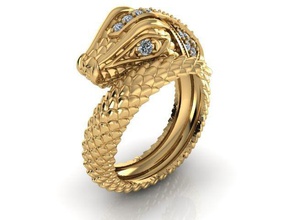 serpiente-ring 5 la joyería anillo de oro moda hombre animal serpiente los anillos 3d print model - Mito3D