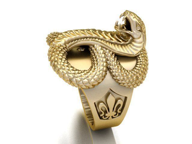 6 yılan yüzük takı altın moda hayvan halka adam 3D print model - Mito3D
